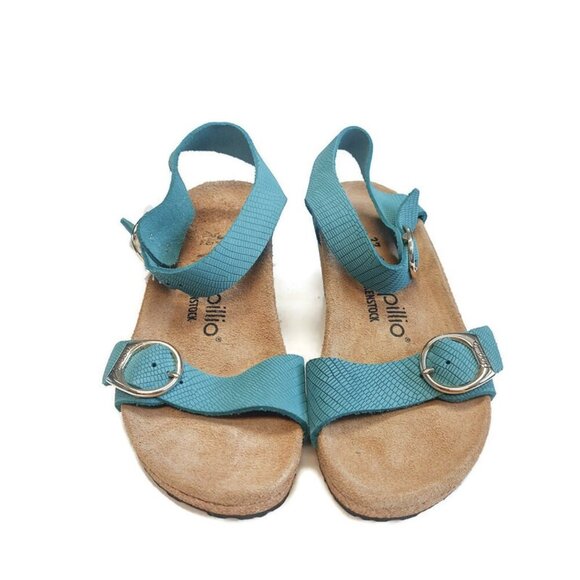 Papillio By Birkenstock Soley Leather Wedge Sandals Size 6 Biscay Bay NARROW Fit - Picture 6 of 9